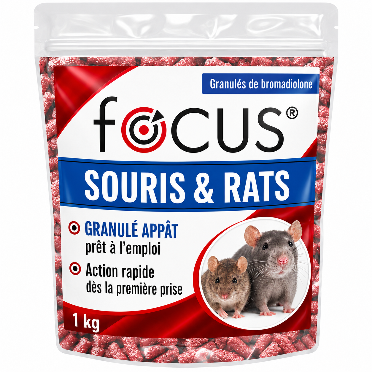 Focus appât pour Rats & Souris - 1kg granulés